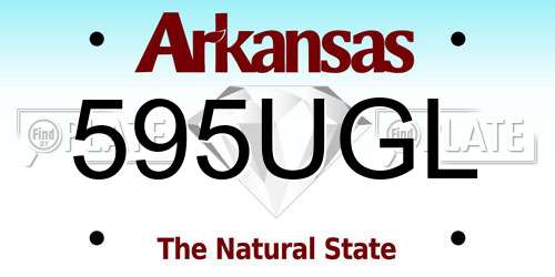 595UGL Arkansas License Plate