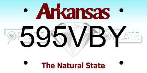 595VBY Arkansas License Plate