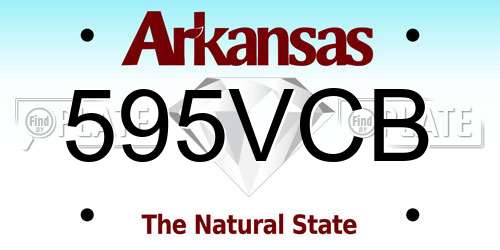 595VCB Arkansas License Plate
