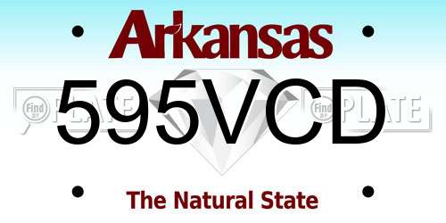 595VCD Arkansas License Plate