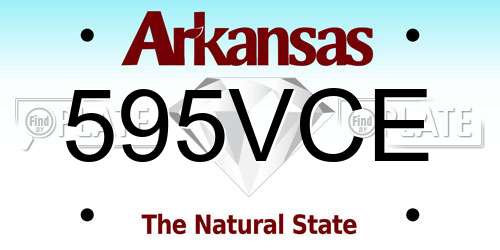 595VCE Arkansas License Plate