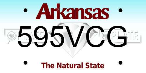 595VCG Arkansas License Plate