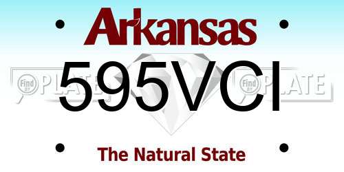 595VCI Arkansas License Plate