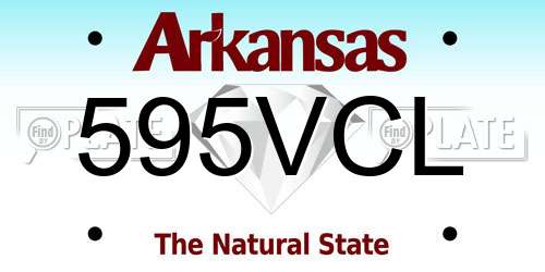 595VCL Arkansas License Plate