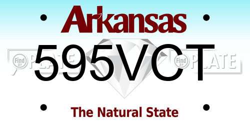 595VCT Arkansas License Plate