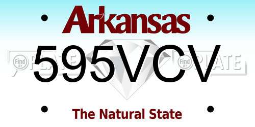 595VCV Arkansas License Plate