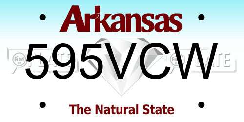 595VCW Arkansas License Plate