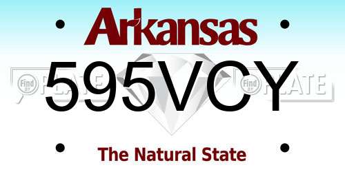 595VCY Arkansas License Plate