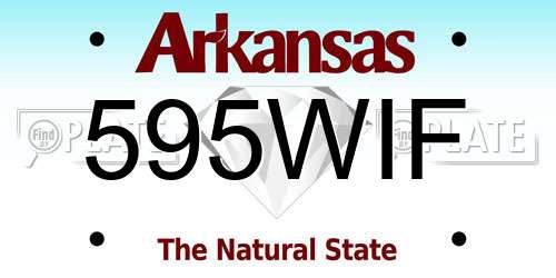 595WIF Arkansas License Plate