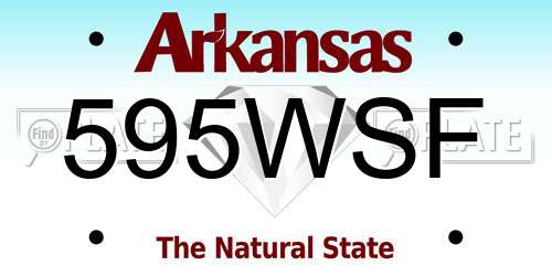 595WSF Arkansas License Plate