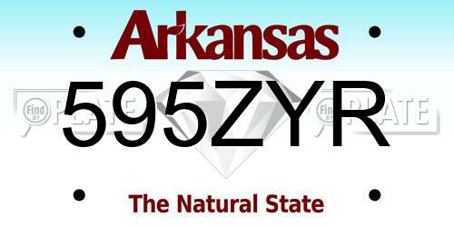 595ZYR Arkansas License Plate
