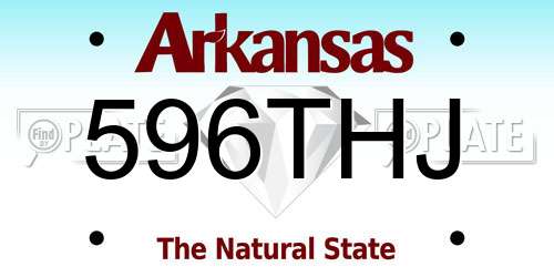 596THJ Arkansas License Plate
