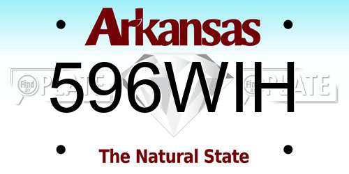596WIH Arkansas License Plate