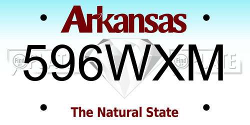 596WXM Arkansas License Plate