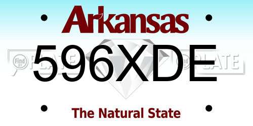 596XDE Arkansas License Plate