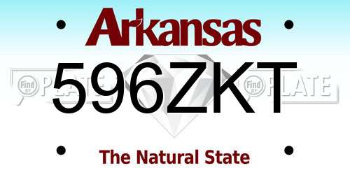 596ZKT Arkansas License Plate