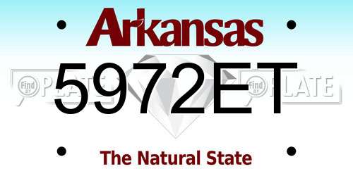 5972ET Arkansas License Plate