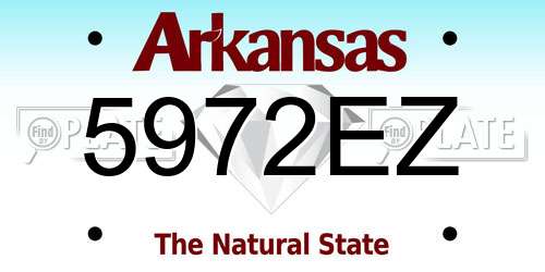 5972EZ Arkansas License Plate