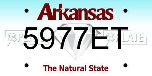 5977ET Arkansas License Plate