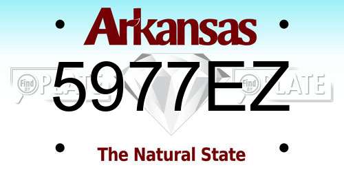 5977EZ Arkansas License Plate