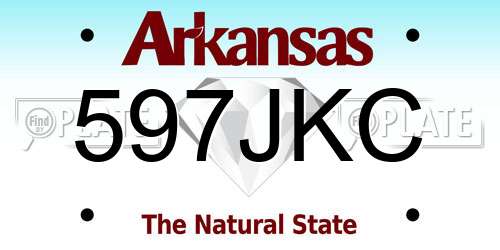 597JKC Arkansas License Plate