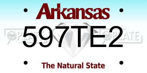 597TE2 Arkansas License Plate