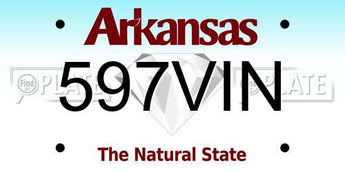 597VIN Arkansas License Plate