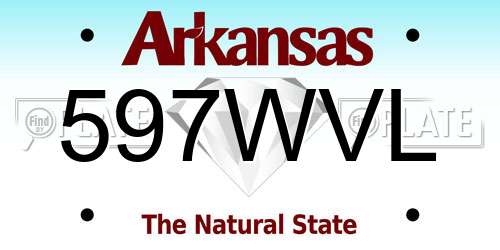 597WVL Arkansas License Plate