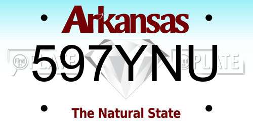 597YNU Arkansas License Plate