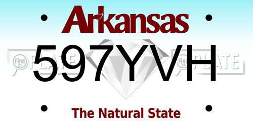 597YVH Arkansas License Plate