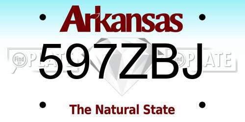 597ZBJ Arkansas License Plate