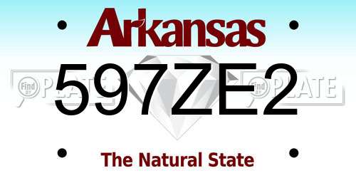 597ZE2 Arkansas License Plate