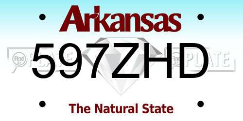 597ZHD Arkansas License Plate