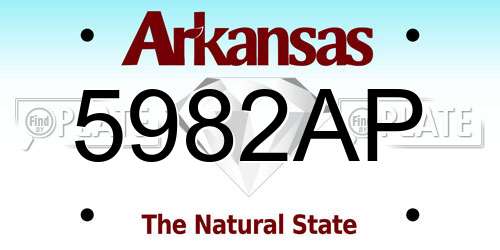 5982AP Arkansas License Plate