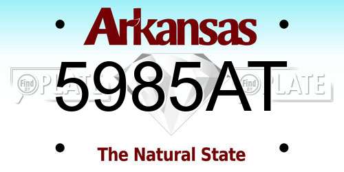 5985AT Arkansas License Plate