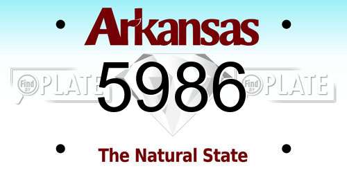 5986 Arkansas License Plate