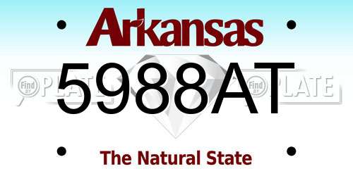 5988AT Arkansas License Plate