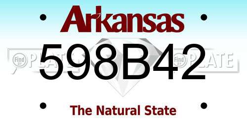 598B42 Arkansas License Plate