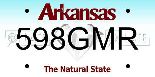 598GMR Arkansas License Plate