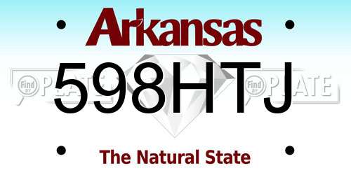 598HTJ Arkansas License Plate
