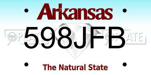 598JFB Arkansas License Plate