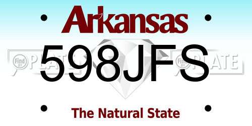 598JFS Arkansas License Plate