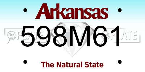 598M61 Arkansas License Plate