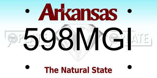 598MGI Arkansas License Plate