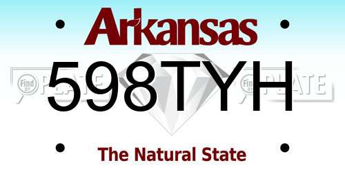 598TYH Arkansas License Plate