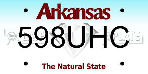598UHC Arkansas License Plate