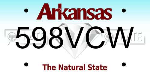 598VCW Arkansas License Plate