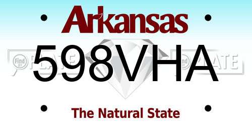 598VHA Arkansas License Plate