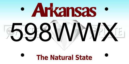 598WWX Arkansas License Plate