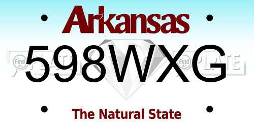 598WXG Arkansas License Plate